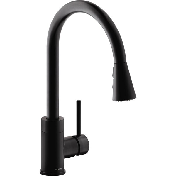Elkay Avado Single Hole Kitchen Faucet with Pull-down Spray and Forward Only Lever Handle Matte Black LKAV3031MB - main
